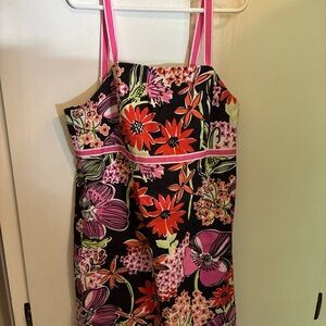 Lilly Pulitzer Black and Pink Floral Dress vintage black flower market size 12